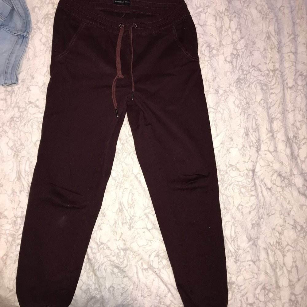 Burgundy Blue Notes Joggers.